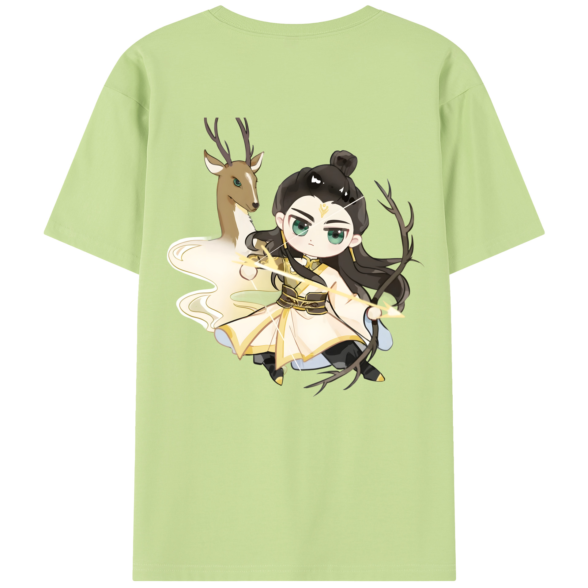（画像用） Ne Zha 2 ナタ 魔童の大暴れ 綿100％半袖Tシャツ（背面プリント）